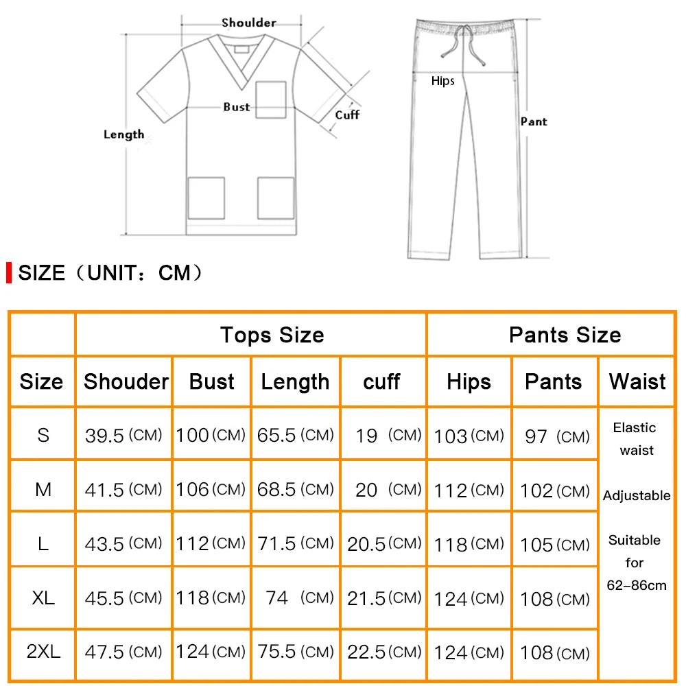Wholesale Fashion Scrub Tops Hospital Doctor Nurse Working Uniform Solid Color Unisex Surgical Gown V-neck Scrubs Top for Women